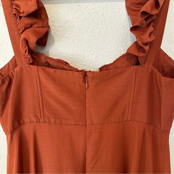Farm Rio Ruffle Strap Rust Maxi Dress - Picture 13 of 16